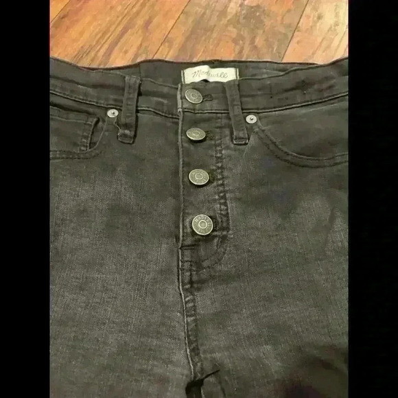 Madewell 10” High Rise Skinny Jeans Black Size 25 Ankle Stretch Denim - Picture 3 of 9